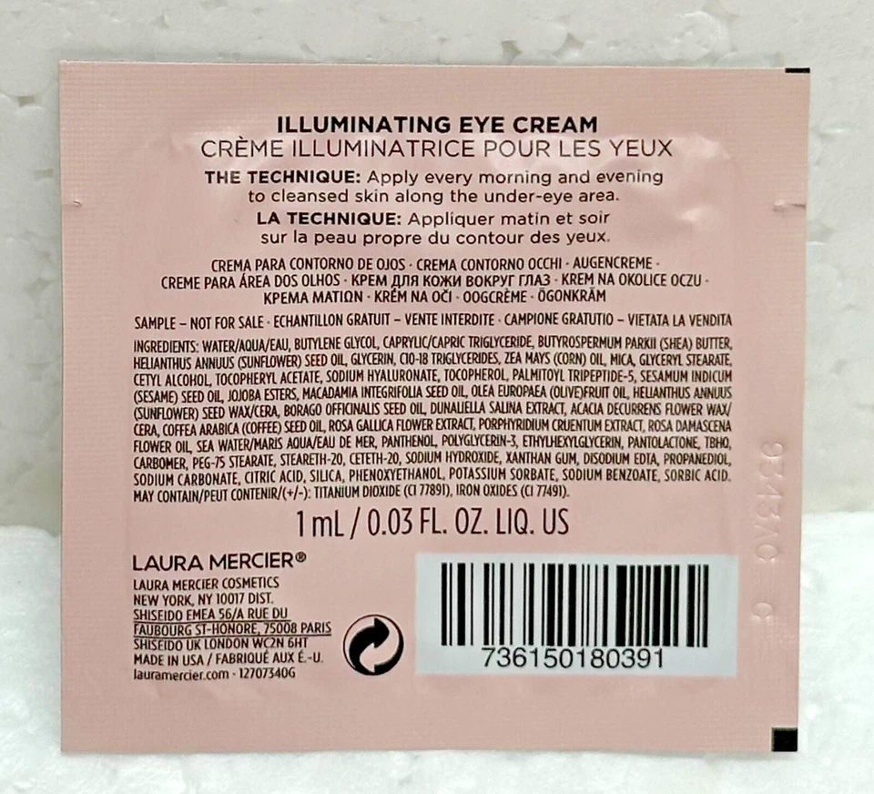 50件装LAURA MERCIER亮白眼霜0.03盎司/1毫升 (50ml/1.7 Oz Total) — 第 4/4 张图片