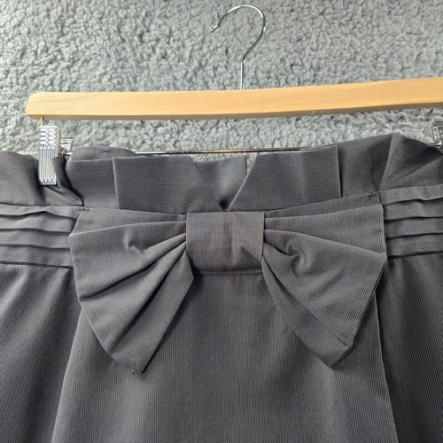 Tokito Womens Mini Pencil Skirt Size 14 Grey Bow Pleated Detail - Picture 4 of 14