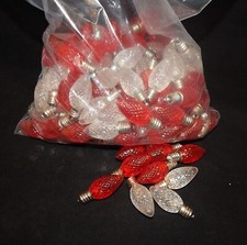 Nearly 100 Replacement Christmas Light Bulbs Red and Clear 60HZ Dim 0.6W