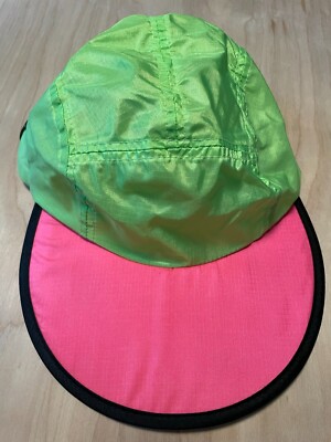 VTG 90s Columbia Neon Panel Big Brim Cap Hat Ripstop Camp