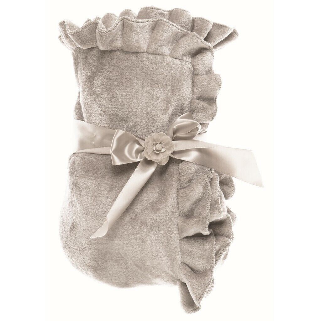 Manta mullida manta manta sofá manta sofá 140x170 cm Shabby casa de campo plata gris