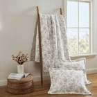Revman Quilt-Sham Set 3-Pcs Cotton/Polyester Floral Toile Pattern Brown King