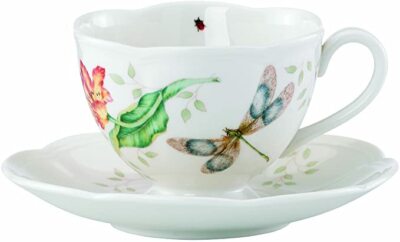 Lenox Butterfly Meadow Dragonfly Cup and Saucer Set 812101 NWB