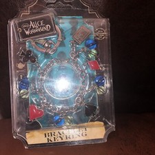 Alice In Wonderland Charm Bracelet Keyring Clip Queen Hearts NIP