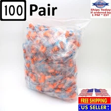 100 pc Ear Plugs Lot Bulk soft Orange foam sleep travel noise shooting earplugs