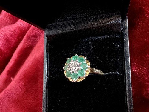 emerald and diamond ring 18 ct gold - Picture 9 of 22