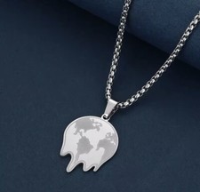 Juice Wrld Earth Pendant And Necklace - Colour silver