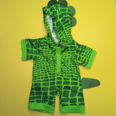 Build-A-Bear NEU grünes Dinosaurier Kostüm mit Schwanz & Kapuze, Reptilien Outfit