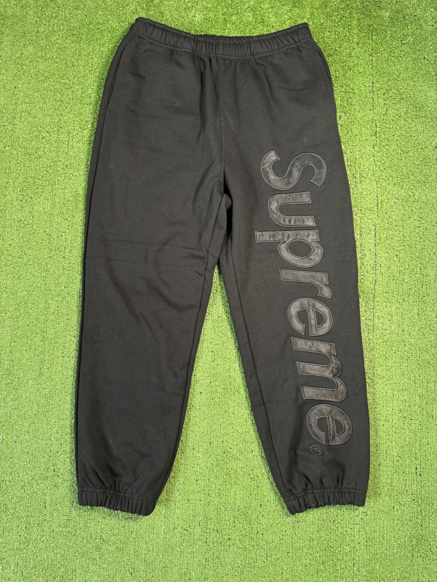 トップス Supreme Satin Applique Sweatpant \"Black Supreme Satin Applique Hoodie Black F/W 23'