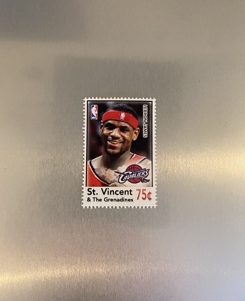 LEBRON JAMES ROOKIE Stamp 1st Edition “St.Vincent” ((RARE)) MINT+ ...