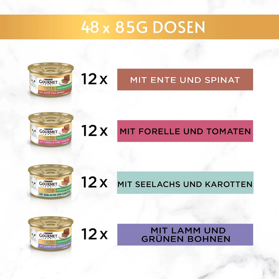 PURINA GOURMET Gold Feine Pastete Nassfutter Fleisch Fisch Geflügel MIX 48 x 85g - Bild 2 von 4