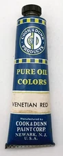 VTG Cook & Dunn Artist Oil Paint - Venetian Red - 40ml NOS SEALED TUBE
