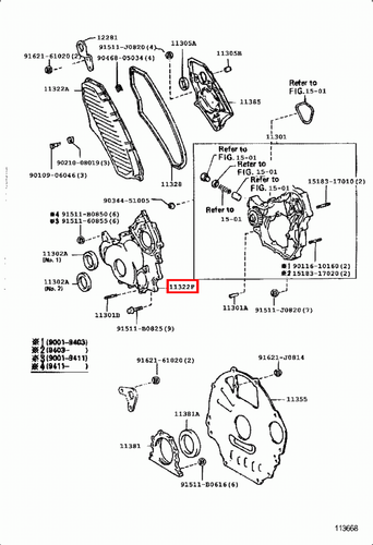 Genuine Toyota LandCruiser HZJ81 HZJ80 1HZ 4.2 Diesel Timing Gear Cover Case - Picture 7 of 15