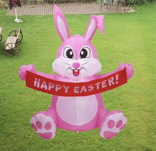 5FT Inflatable Easter Bunny Rabbit Built-in LED lights Illuminated Garden Decor - Picture 7 of 16