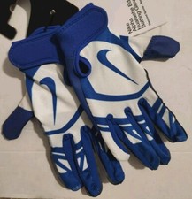 NIKE Alpha Huarache Edge Batting Gloves Blue White Youth Medium Large Baseball