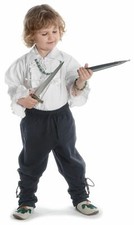 Mittelalter Wikinger Hose Sigestab für Kinder/Jungen Baumwolle Schwarz Ritter