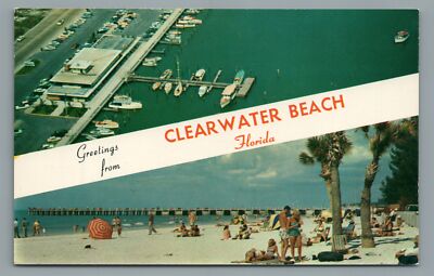 Clearwater Beach FL White Sandy Beaches Tourist Destination Postcard