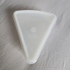 Vintage Tupperware piece of pie slice holder with lid wedge white/clear