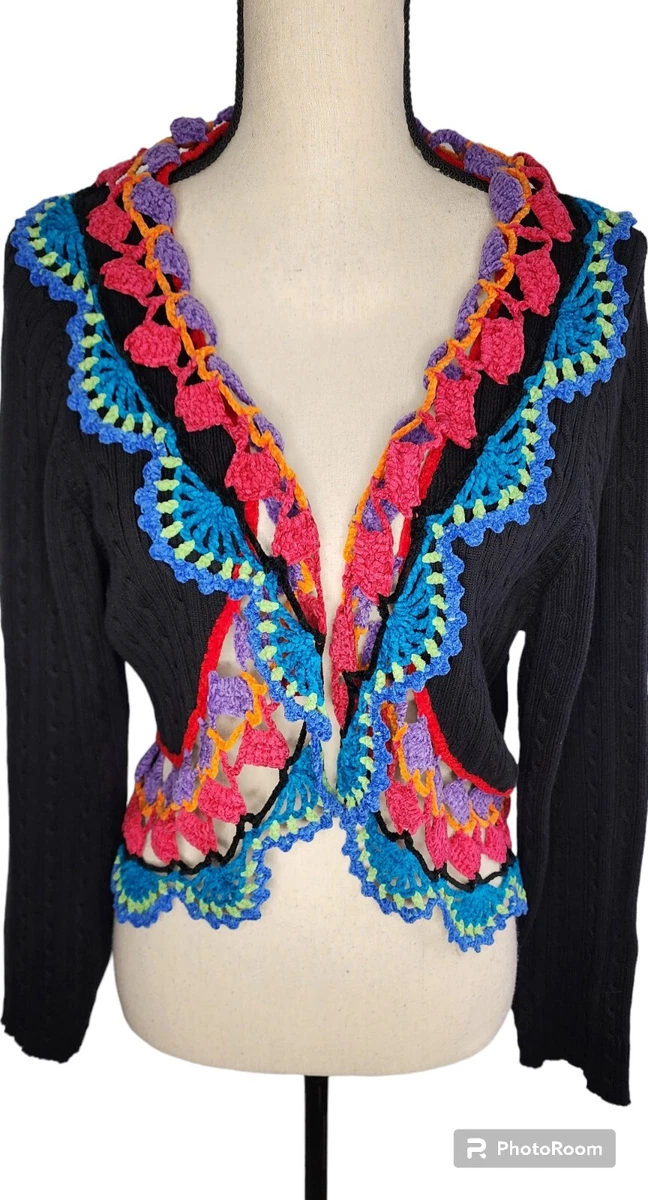 Michael simon floral crochet jacket sale