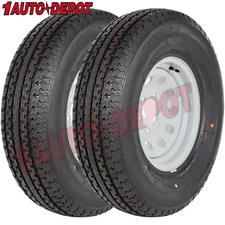 WEIZE ST225/75R15 Trailer Tires with Rim 225 75 15 10 Ply LRE Spoke Wheel 2-Pack