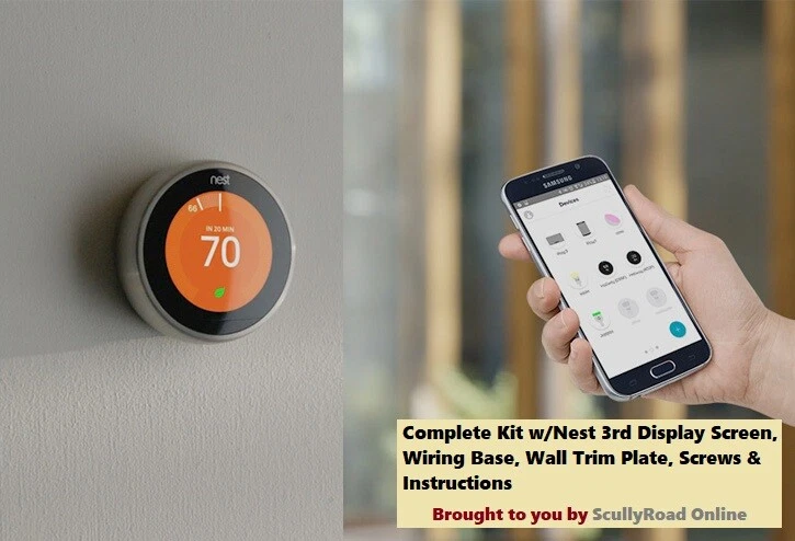 Google Nest 3rd Generation Learning Thermostat -- T3007ES Stainless Steel w/Base
