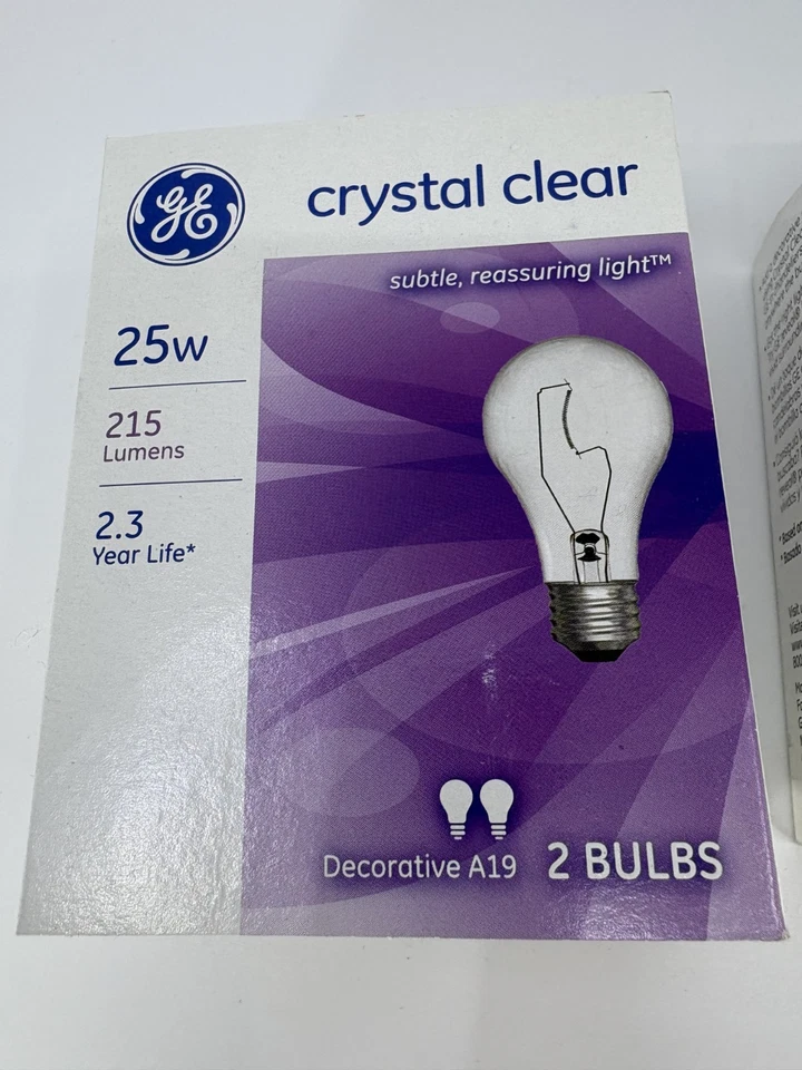 Old Style GE Light Bulbs 25W Decorative Crystal Clear A19 - 2 Packs = 4 Bulbs - Image 3 of 4