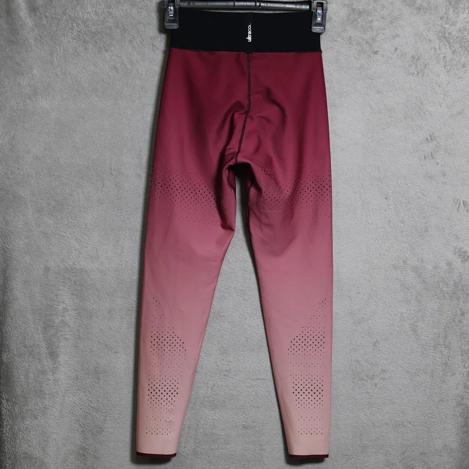 Leggings Ultracor Mujer Pequeños Borgoña Rosa Tiro Alto Ombre Corte Láser Hechos en EE. UU. Foto 4 de 4