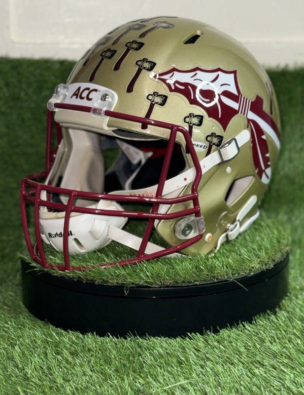 🪓🪶FSU - Florida State Seminoles - Gold Riddell Speed BCS Football Helmet