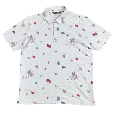 Travis Mathew Neighborhood Party Polo Men s Large 4th Of July Beer Festival Logo