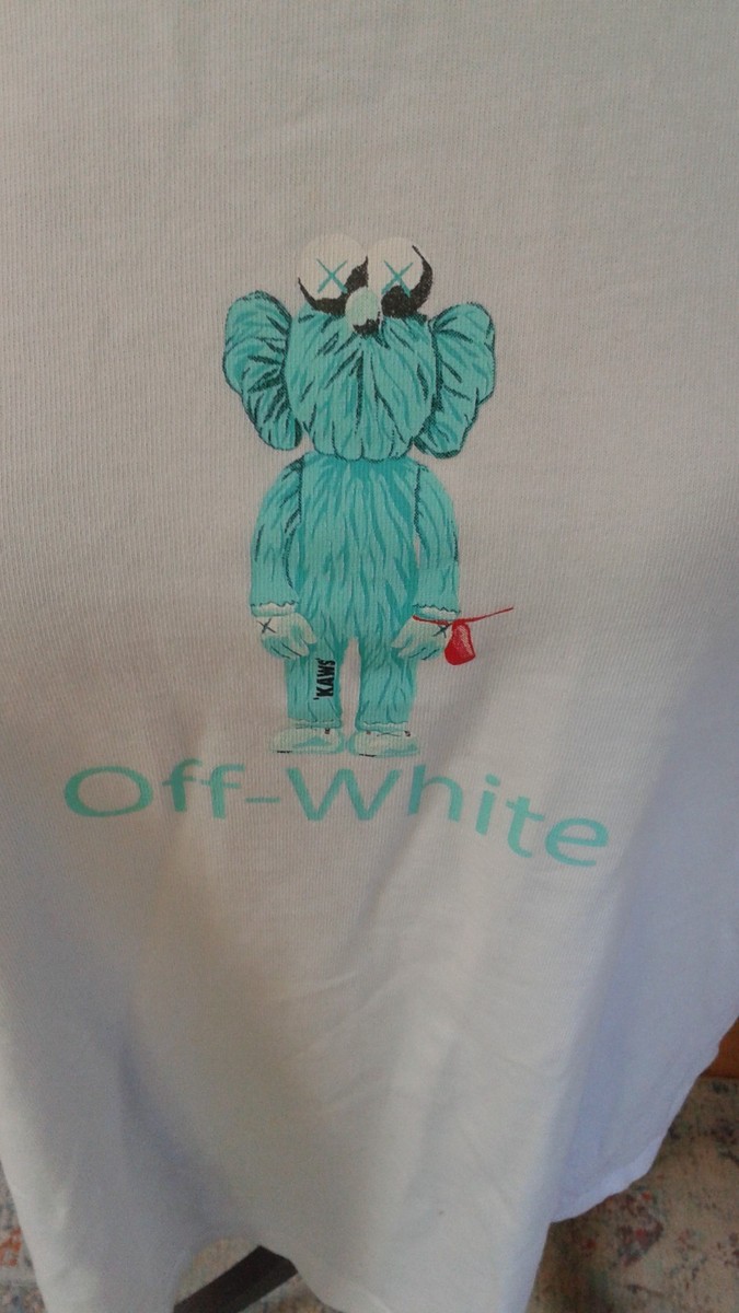 OFF WHITE X KAWS COLAB. MEN T SHRT SIZE 2XL WHITE COLOR | eBay