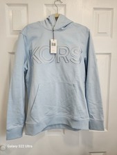 Michael Kors Blue Logo Pullover Hoodie Sweatshirt Men's Size S