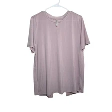 Fabletics T-Shirt Women's Medium Mauve Open Back Short Sleeve Active Top