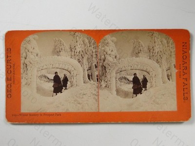 George Curtis Winter Scenery Prospect Park Niagara Falls NY 1870s Stereoview