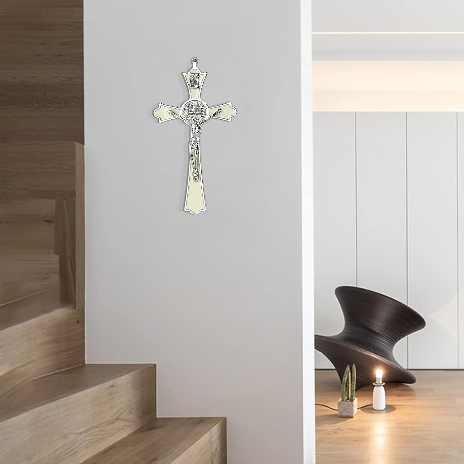 Saint Benedict Enamel Crucifix - Crucifix Wall Cross Metal Wall Art-8 Inch Cr...