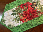 Handcrafted - Quilted Table Runner -NEW Christmas 2026 Poinsettias and Floral — photo 1