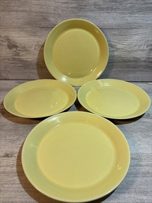 4 VINTAGE Yellow Teema Dinner Plates Iittala Arabia Finland 10''