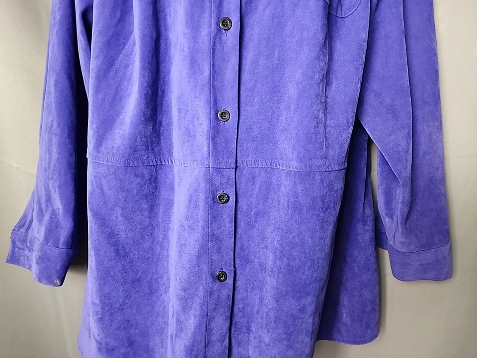 PLUS 2 CRAZY HORSE Liz Claiborne Camisa Púrpura/Chaqueta Gamuza Sensación Nueva Sin Etiquetas Prioridad Foto 4 de 4