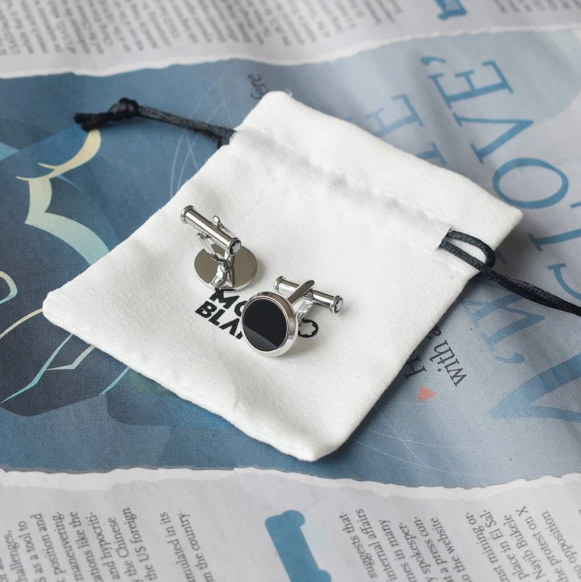 Montblanc Gemelos Redondos de Acero Inoxidable MB112896 Sin Caja de Embalaje Foto 3 de 4