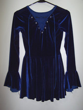 Curtain Call Dance Costume, Competition, Long Sleeve Velour Leotard Dress - ASM