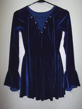 Curtain Call Dance Costume, Competition, Long Sleeve Velour Leotard Dress - ASM