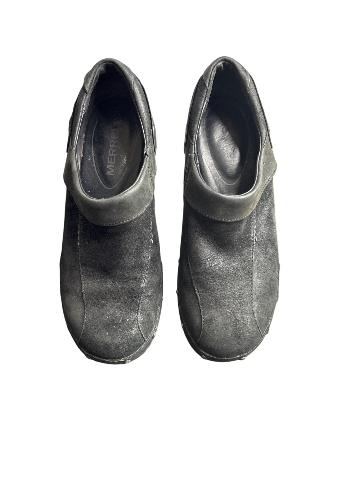 Scarpa donna Merrell nera Luxe avvolgente con borchie e zoccoli taglia 9