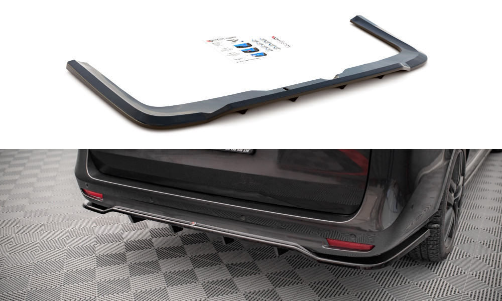 Splitter Arrière avec Barre Verticale Maxton pour Pare-Chocs V-Class AMG