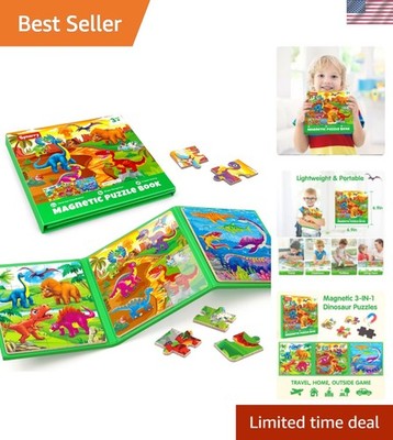 Dinosaur Magnetic Puzzles for Toddlers 3-5, 20 Pieces Travel Puzzles for Kids...