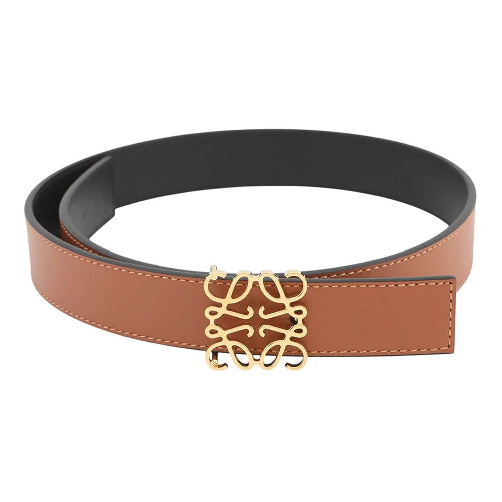 Loewe — LOEWE Anagram Belt Reversible Size 65/26 Leather Tan/Black