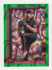 2025 Topps Chrome Rhett Lowder #147 Green Lava Refractor 48/99 RC Reds