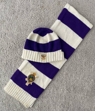Ralph Lauren Pair Of Beanie Hat and Cotton Neck Scarf Puple One size