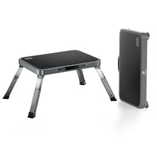 1 Step Stool Folding Height-Adjustable Stool with Anti-Slip Platform, Portabl...