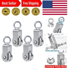 Cable Pulley Wheel Stainless Steel Swivel Pulley Block Silence Rotation Tract...