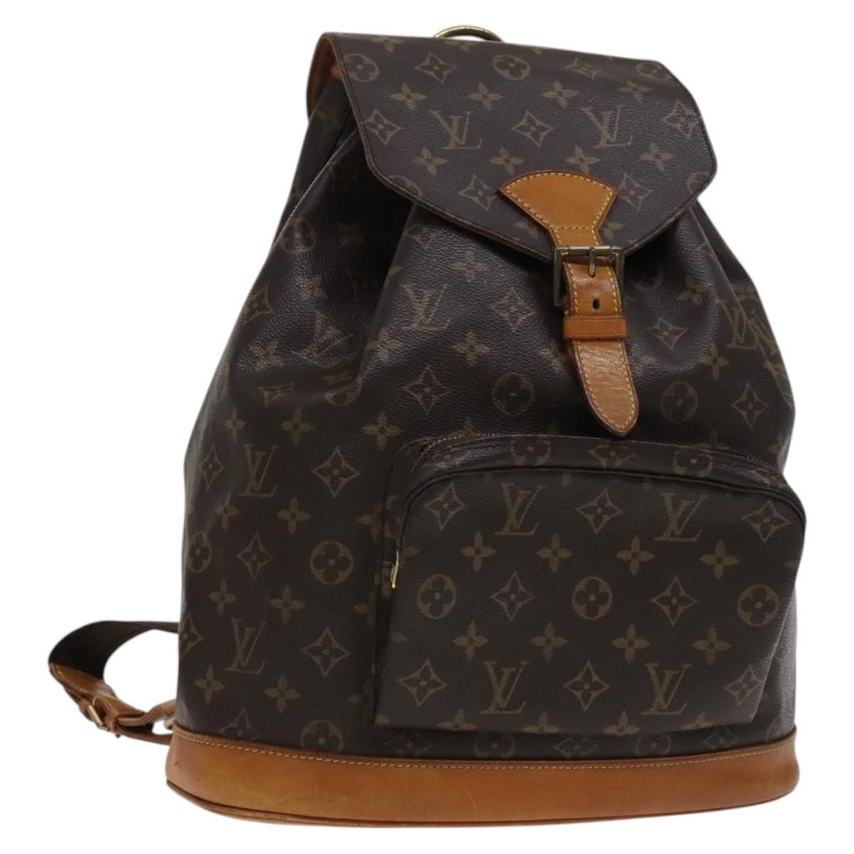Authentic Louis Vuitton Montsouris Brown Canvas Backpack