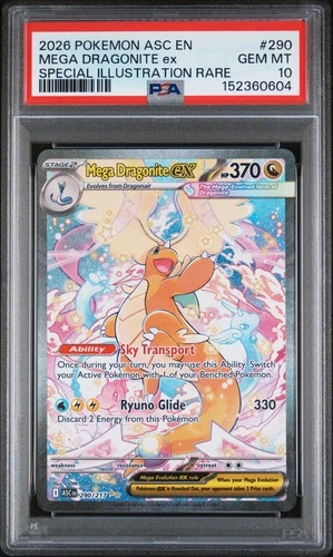 2026 POKEMON ASCENDED HEROES SPECIAL ILLUSTRATION RARE MEGA DRAGONITE EX PSA 10